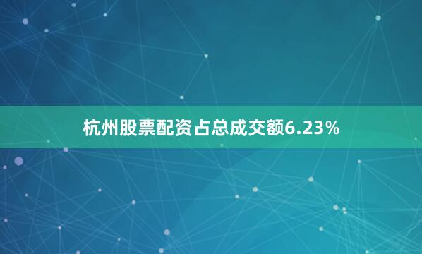 杭州股票配资占总成交额6.23%