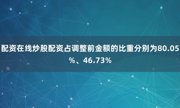 配资在线炒股配资占调整前金额的比重分别为80.05%、46.73%